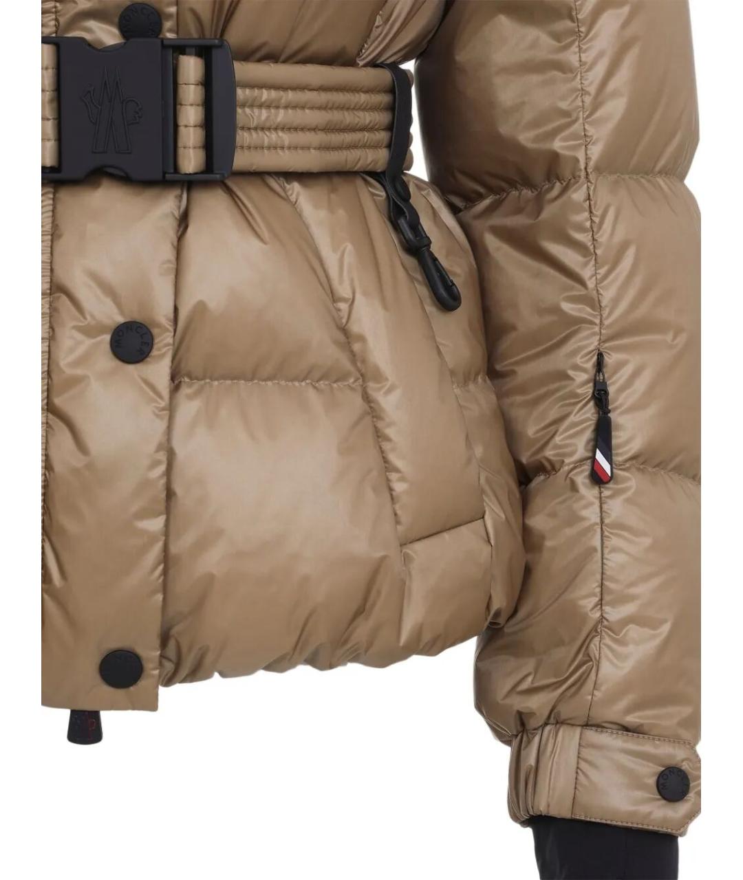 MONCLER Бежевый полиамидовый пуховик, фото 3