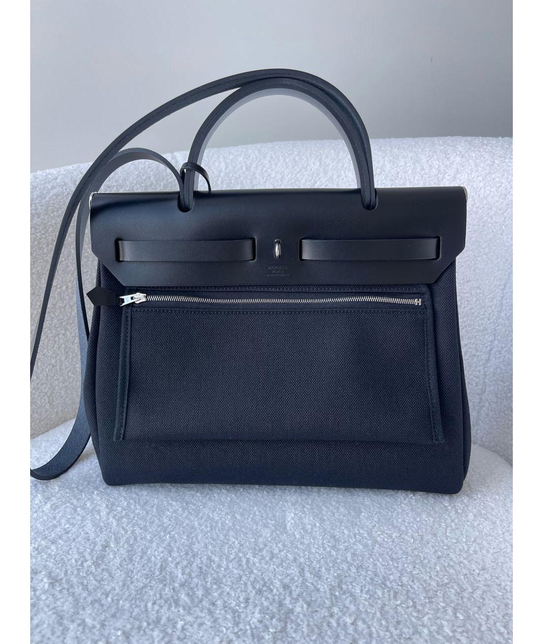 HERMES Черная тканевая сумка через плечо, фото 3