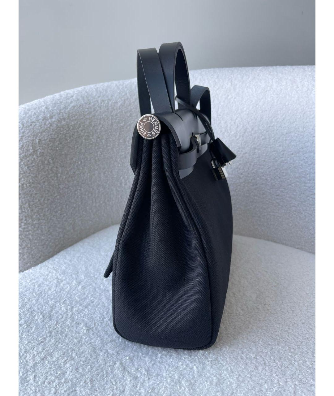 HERMES Черная тканевая сумка через плечо, фото 2