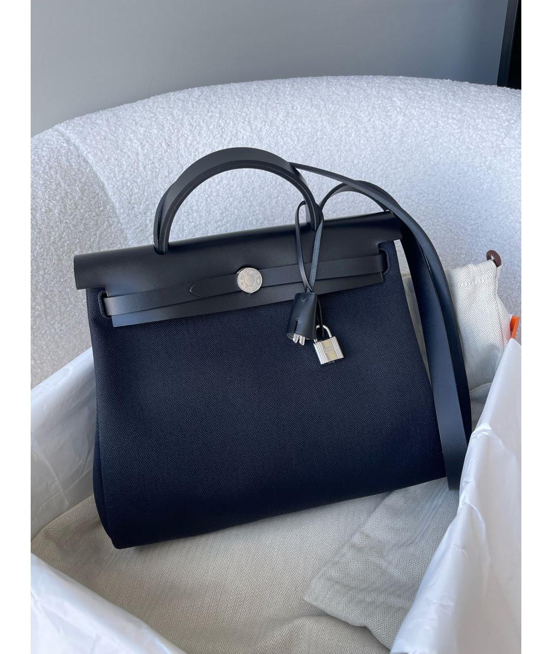 HERMES Черная тканевая сумка через плечо, фото 9