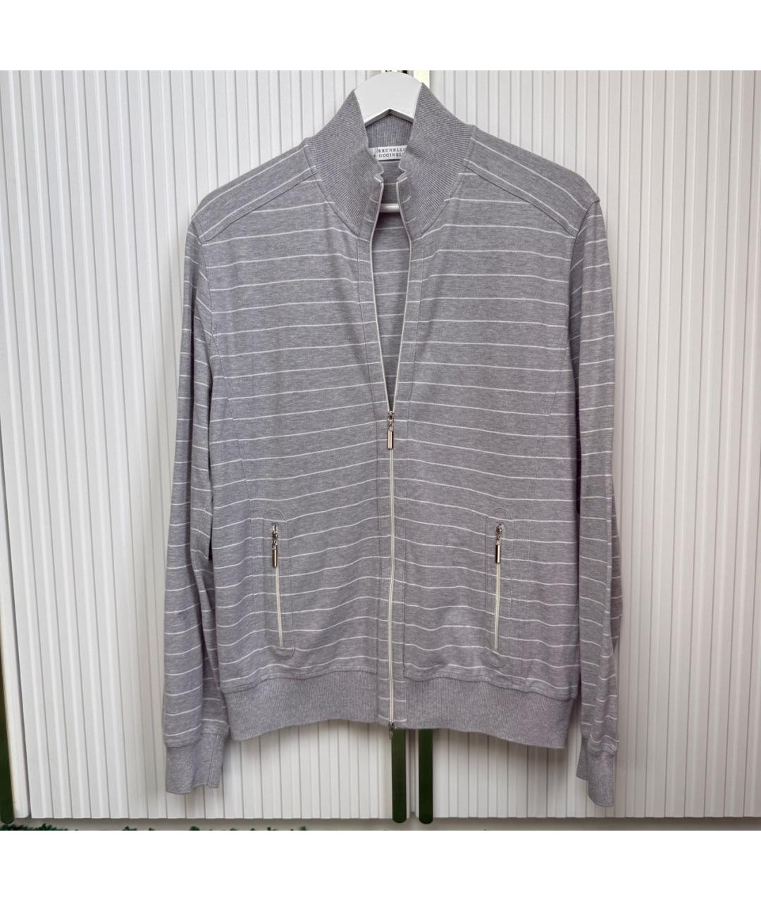 BRUNELLO CUCINELLI Серый хлопковый кардиган, фото 8