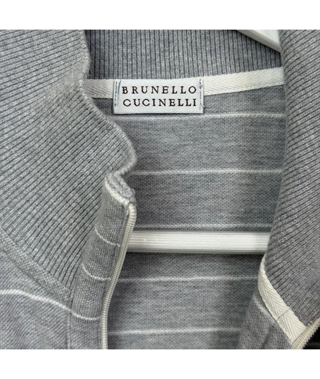 BRUNELLO CUCINELLI Серый хлопковый кардиган, фото 5