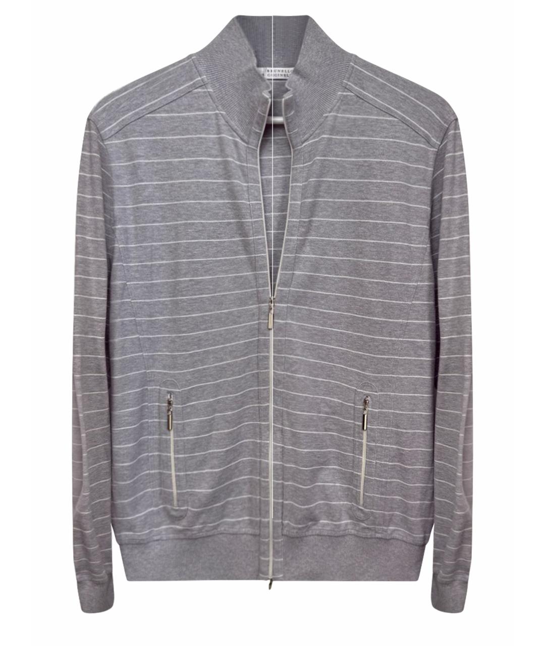 BRUNELLO CUCINELLI Серый хлопковый кардиган, фото 9