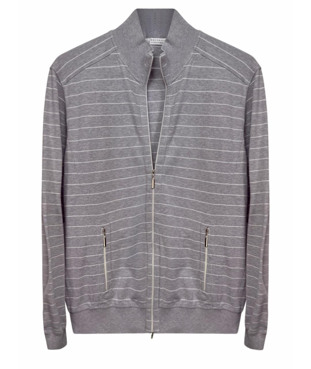 BRUNELLO CUCINELLI Серый хлопковый кардиган, фото 1