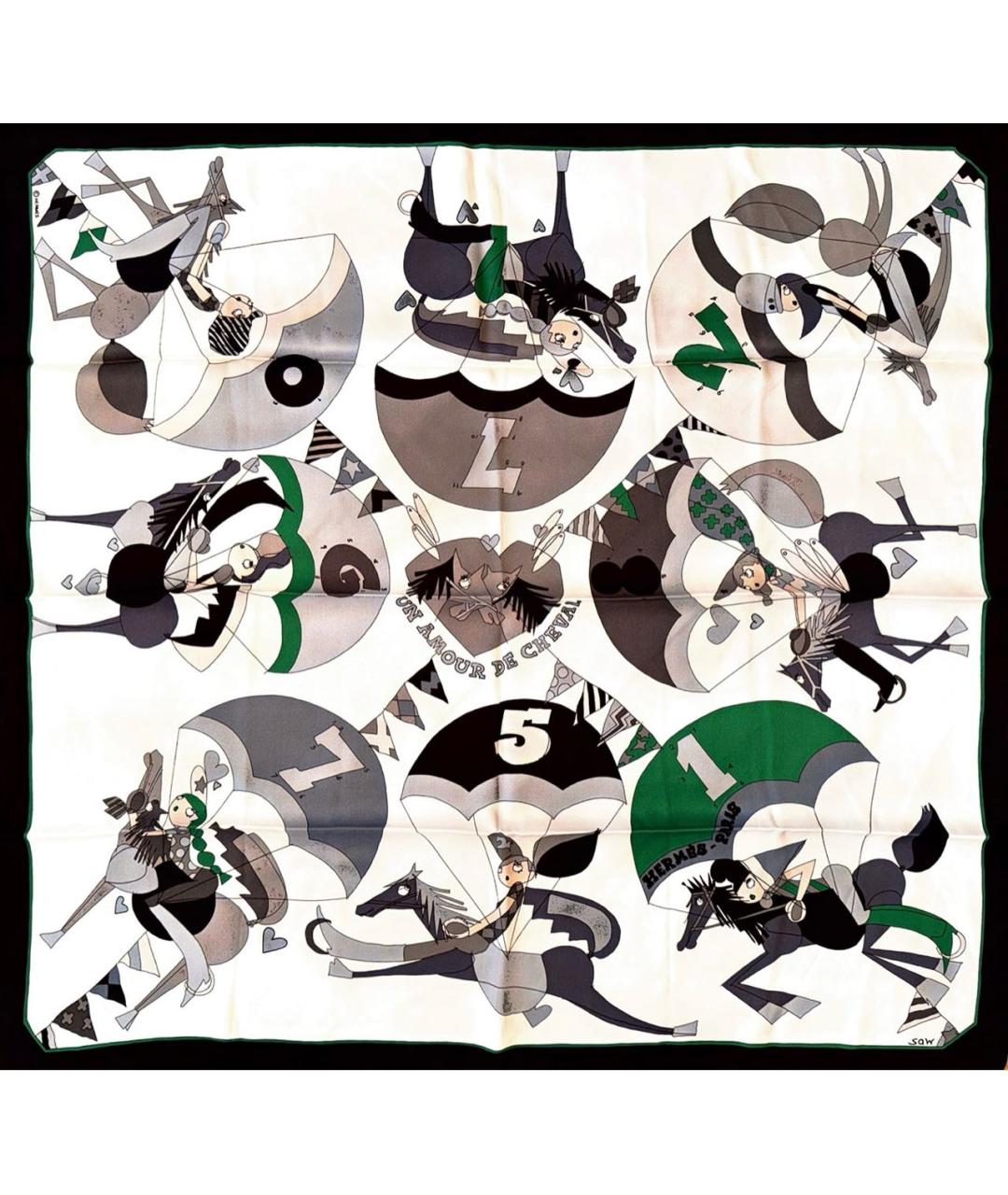 HERMES Мульти шелковый платок, фото 1