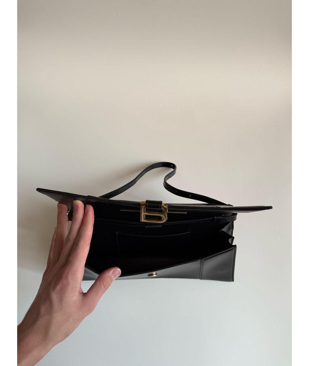 BALENCIAGA Черная кожаная сумка с короткими ручками, фото 4