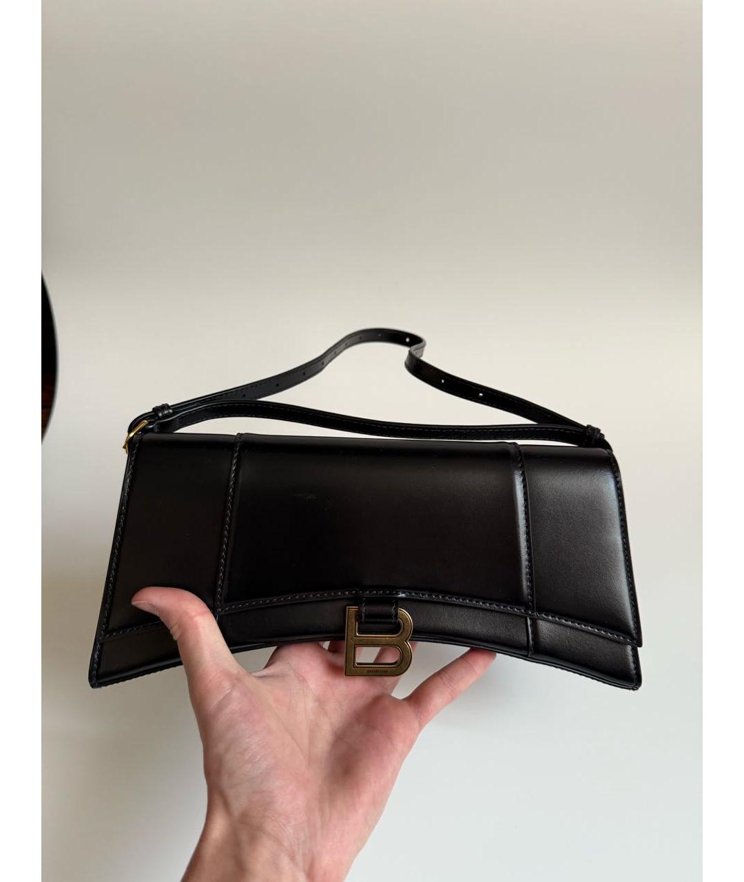 BALENCIAGA Черная кожаная сумка с короткими ручками, фото 2