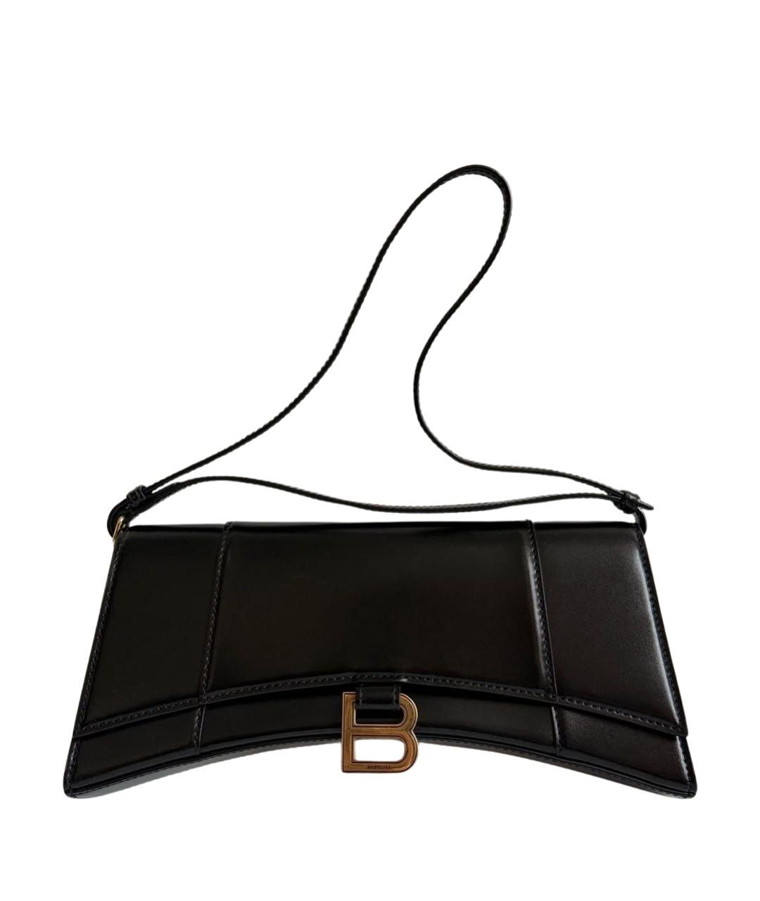 BALENCIAGA Черная кожаная сумка с короткими ручками, фото 1