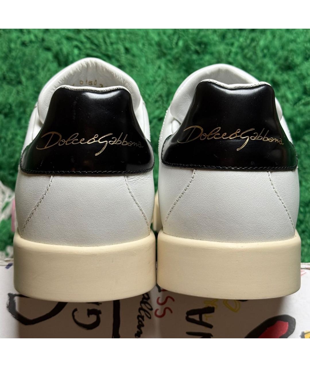 DOLCE&GABBANA Белые кожаные кеды, фото 5