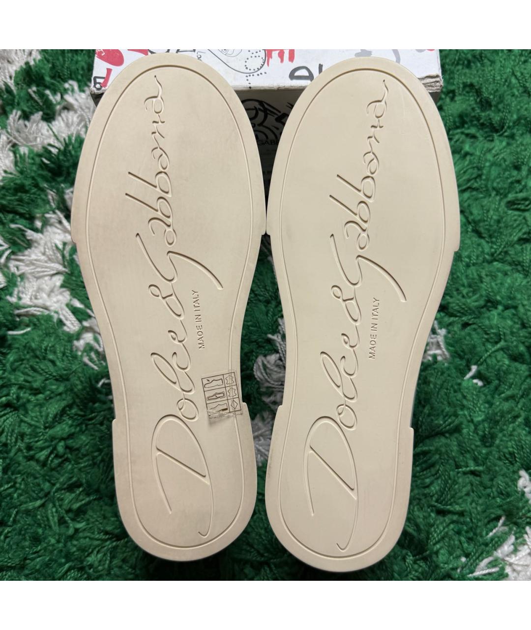 DOLCE&GABBANA Белые кожаные кеды, фото 6