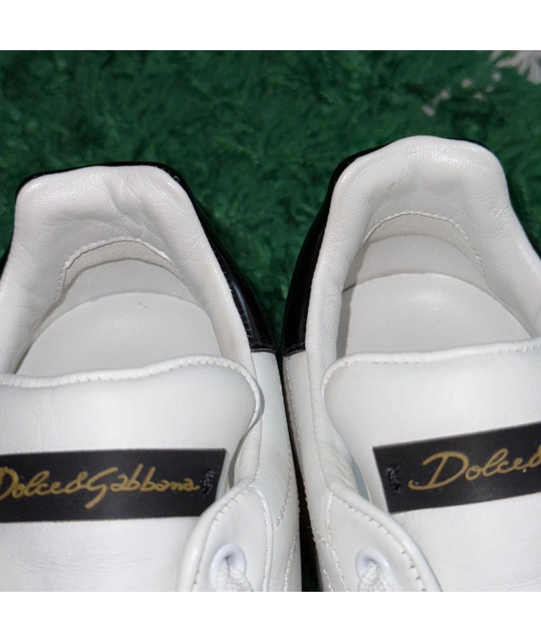 DOLCE&GABBANA Белые кожаные кеды, фото 7