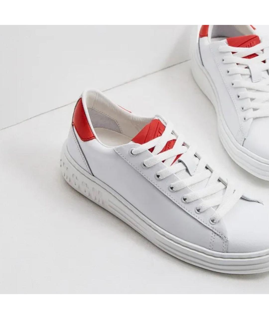 MSGM Белые кожаные кеды, фото 6