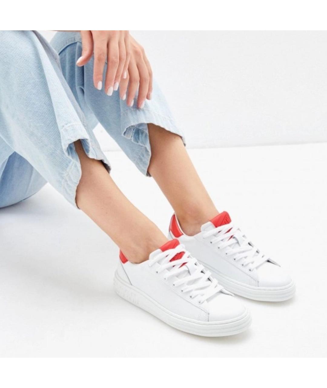 MSGM Белые кожаные кеды, фото 2