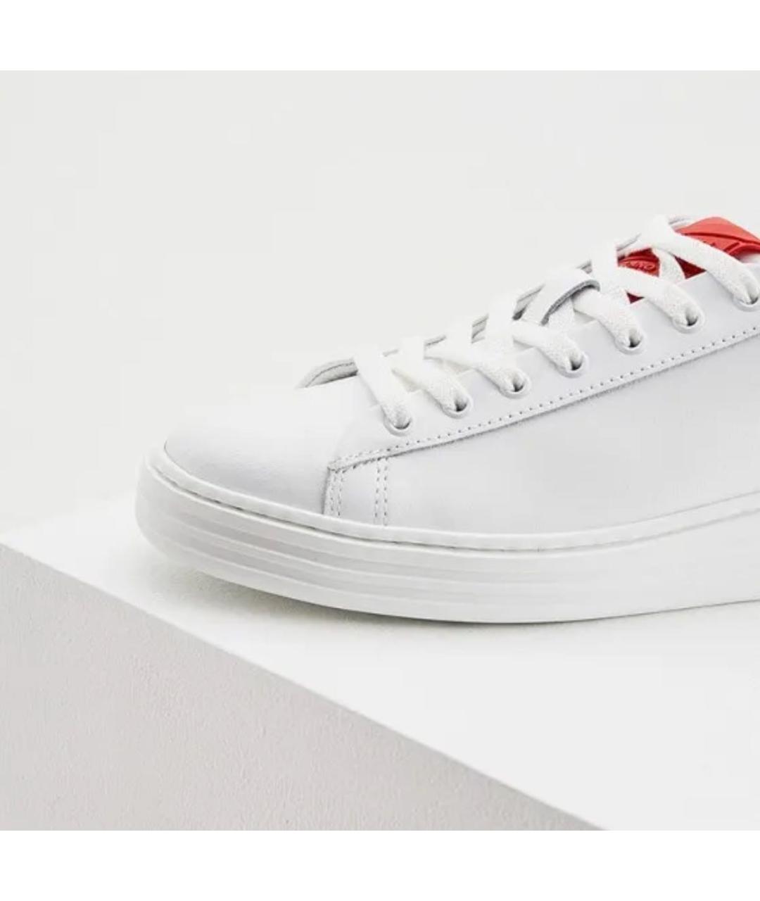 MSGM Белые кожаные кеды, фото 3