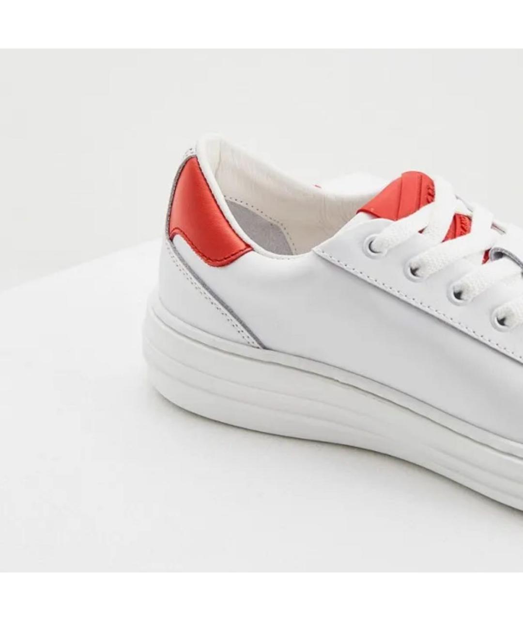 MSGM Белые кожаные кеды, фото 5