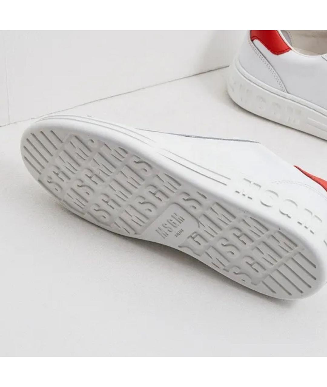 MSGM Белые кожаные кеды, фото 7