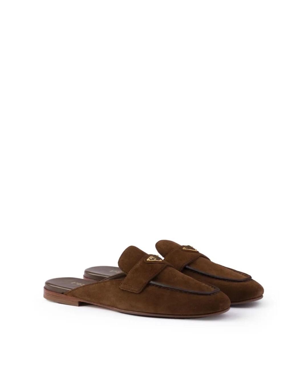 PRADA Коричневые кожаные мюли, фото 3