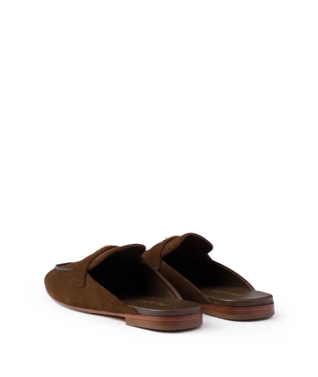 PRADA Коричневые кожаные мюли, фото 4