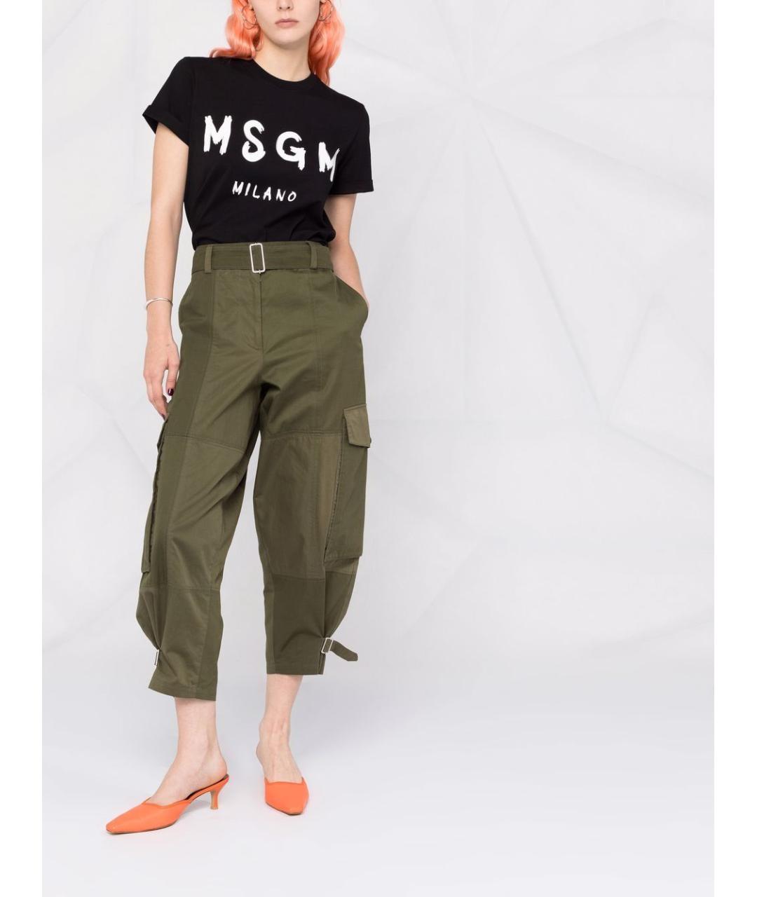 MSGM Черная хлопковая футболка, фото 4