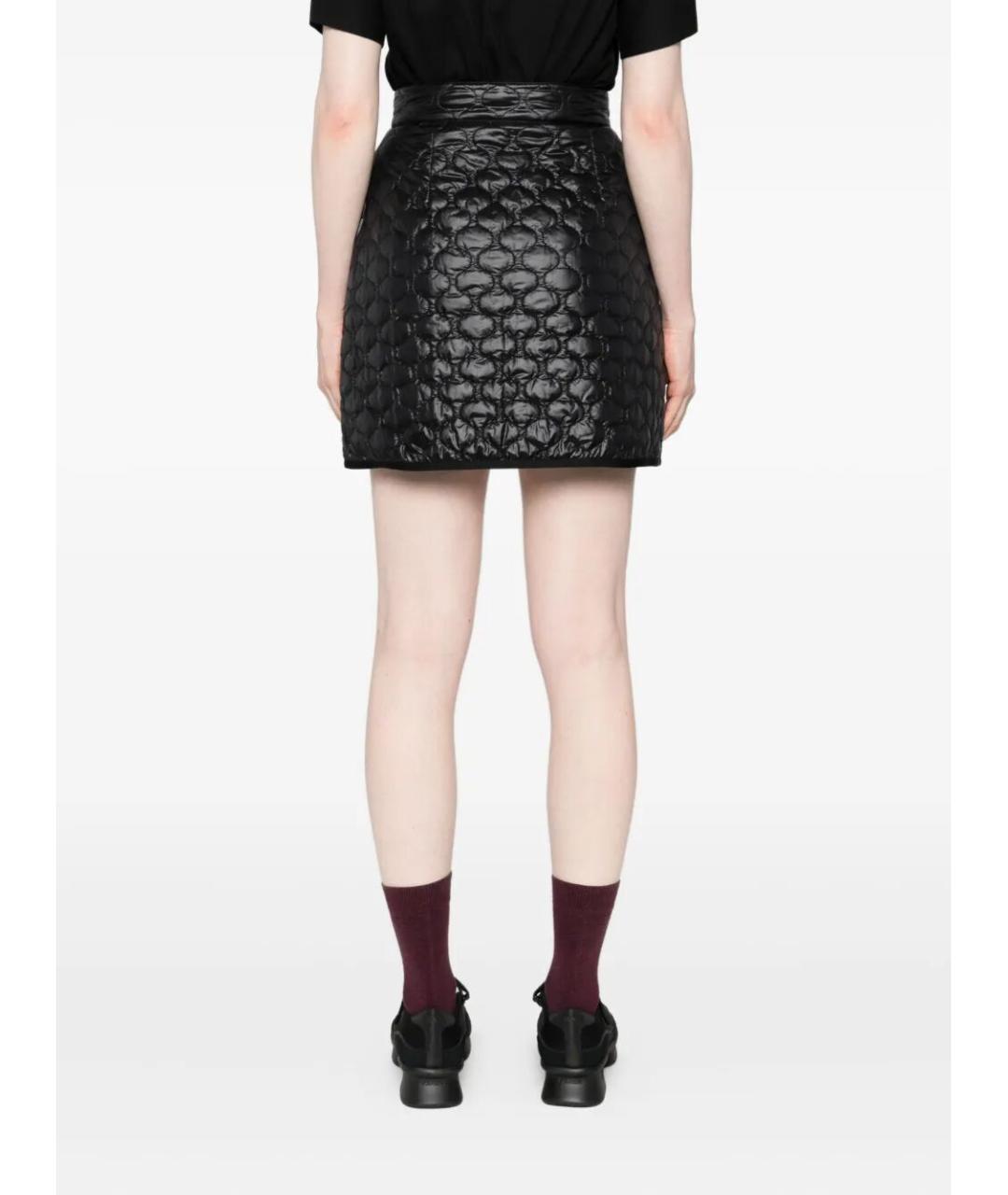 MONCLER Черная полиамидовая юбка мини, фото 2