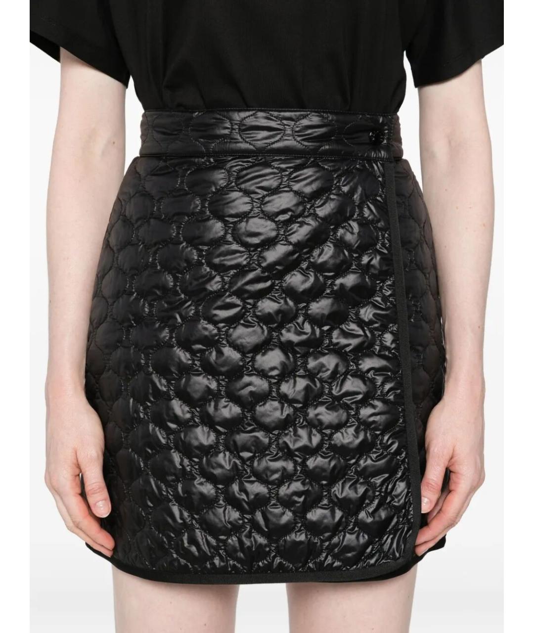 MONCLER Черная полиамидовая юбка мини, фото 4