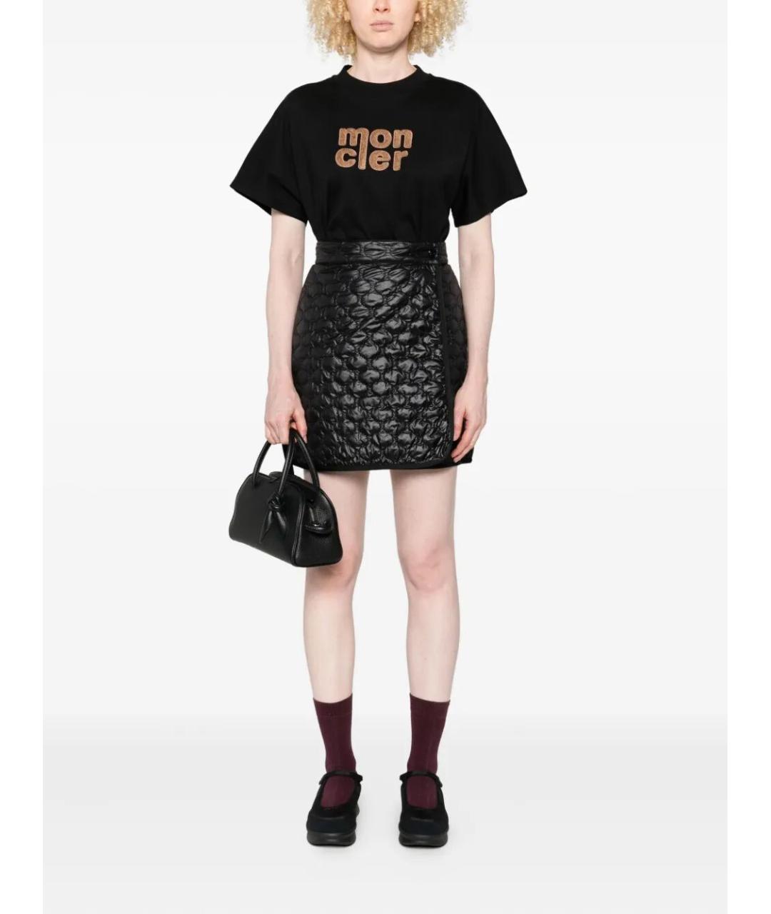 MONCLER Черная полиамидовая юбка мини, фото 5