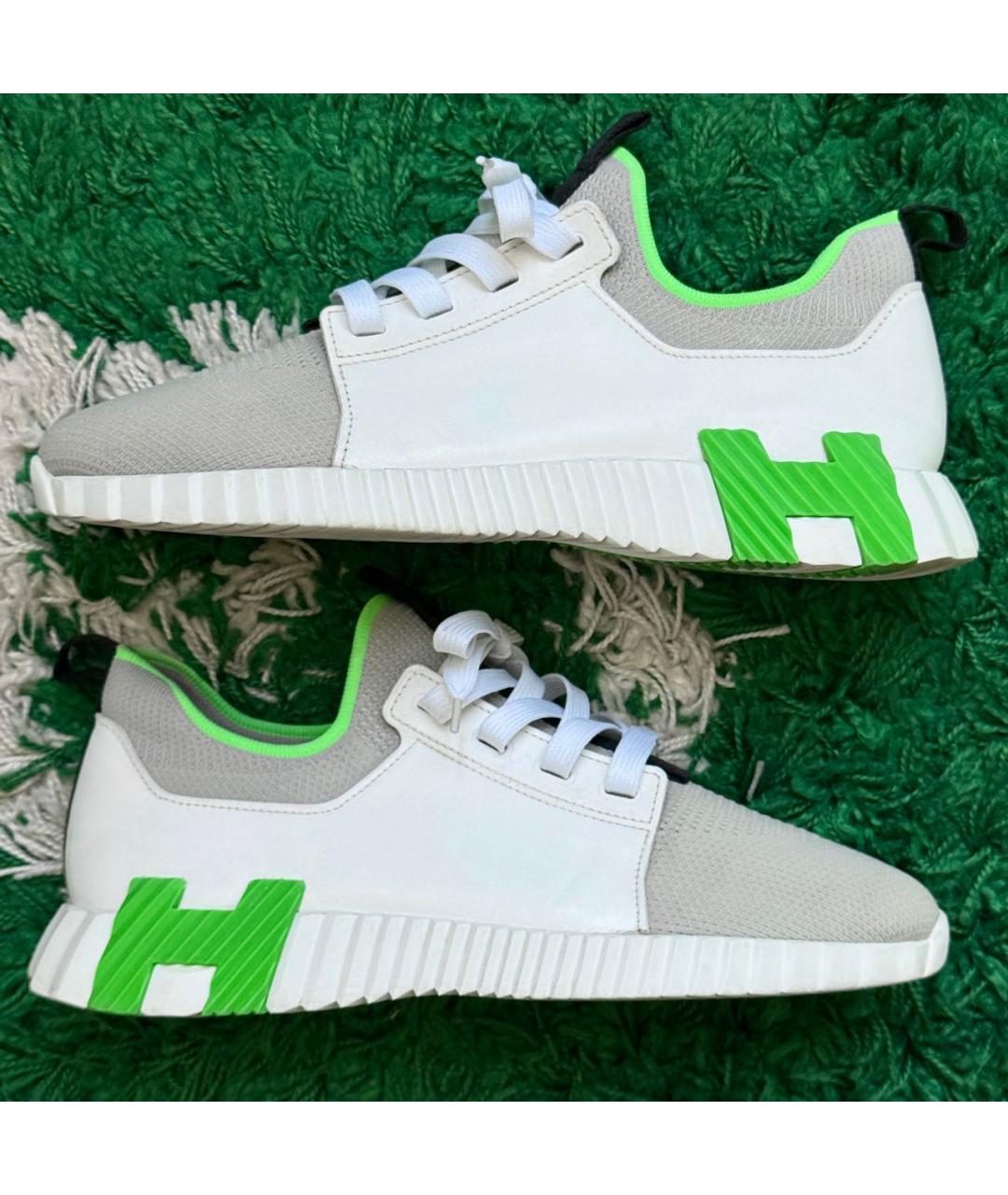 HERMES Серые низкие кроссовки / кеды, фото 9