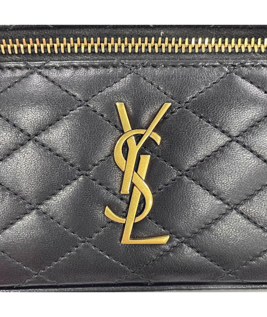 SAINT LAURENT Черная кожаная сумка через плечо, фото 5