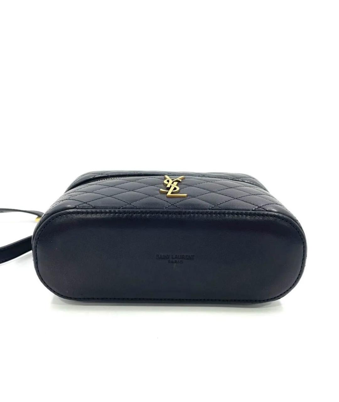 SAINT LAURENT Черная кожаная сумка через плечо, фото 3