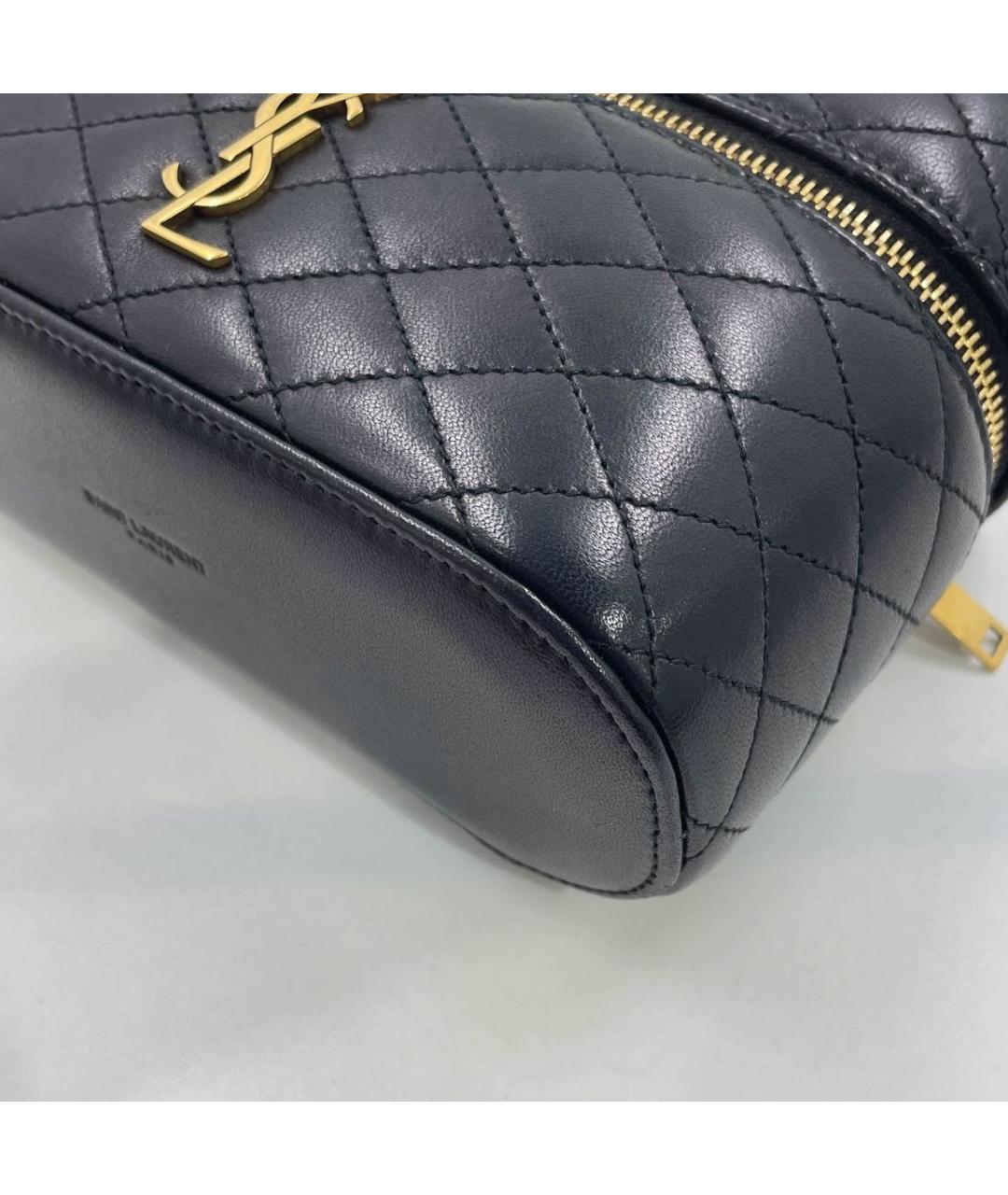 SAINT LAURENT Черная кожаная сумка через плечо, фото 6