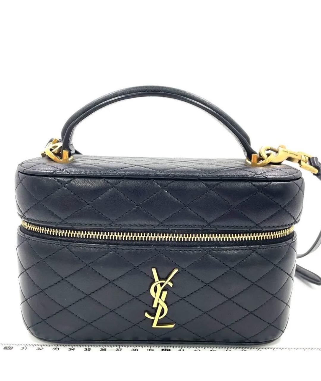 SAINT LAURENT Черная кожаная сумка через плечо, фото 9