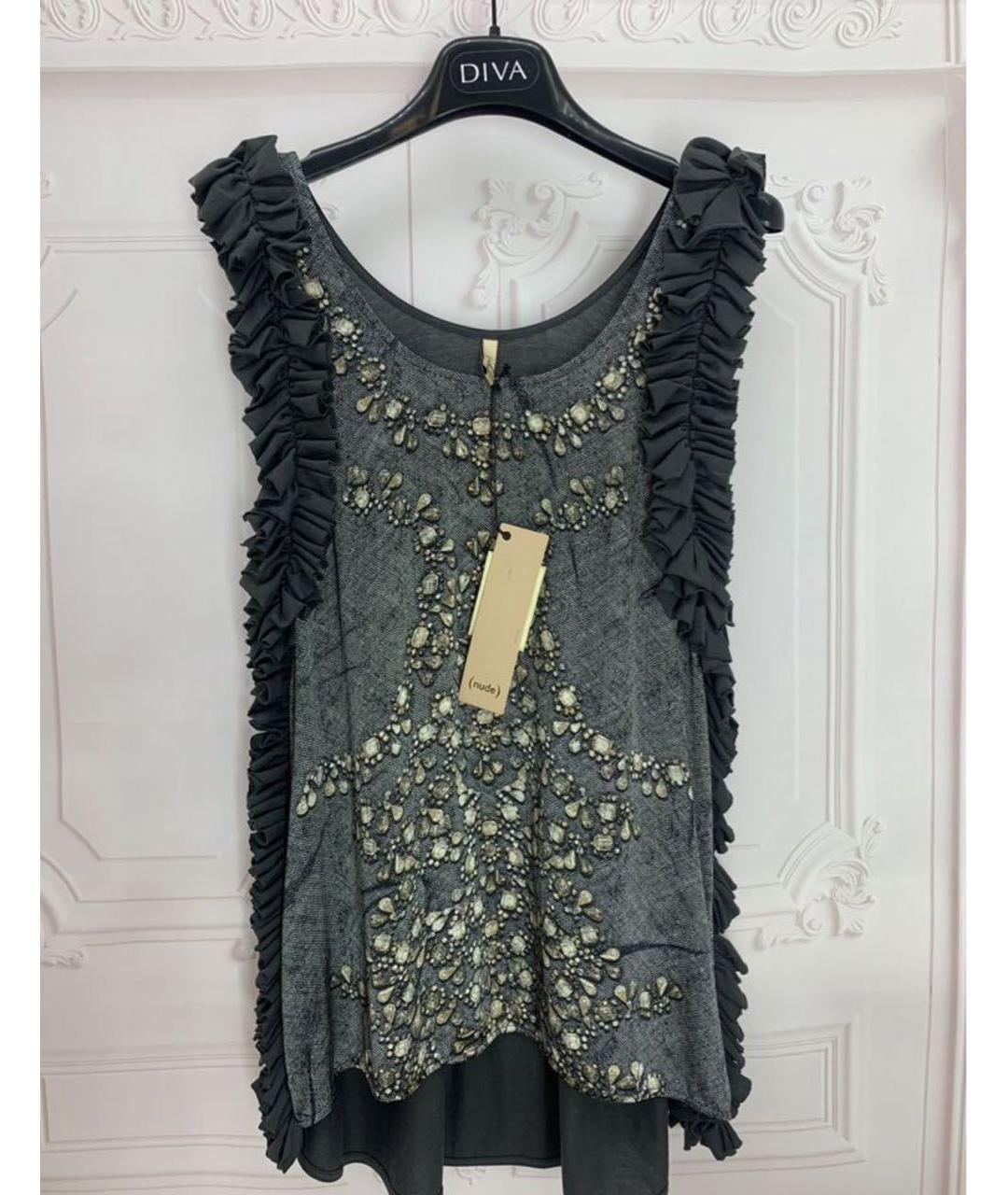 NUDE Серая шелковая майка, фото 4