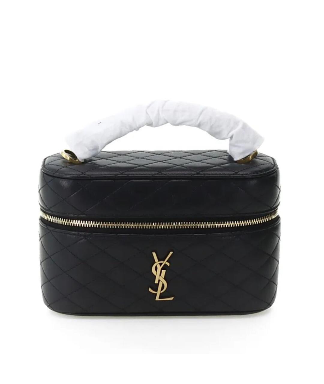 SAINT LAURENT Черная кожаная сумка через плечо, фото 8