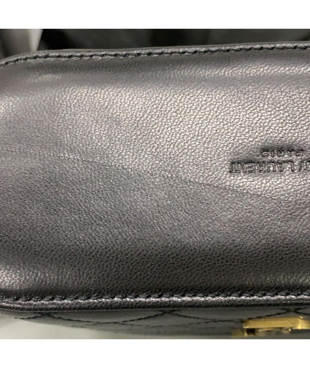 SAINT LAURENT Черная кожаная сумка через плечо, фото 7