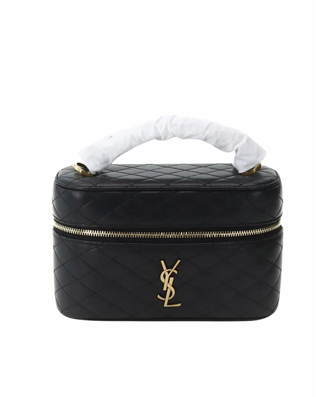 SAINT LAURENT Черная кожаная сумка через плечо, фото 1