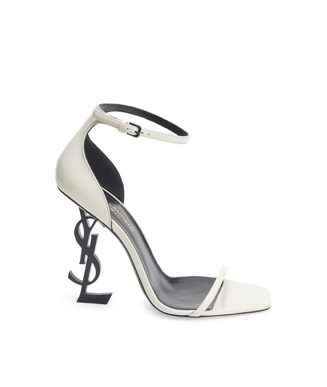 SAINT LAURENT Бежевые кожаные босоножки, фото 1