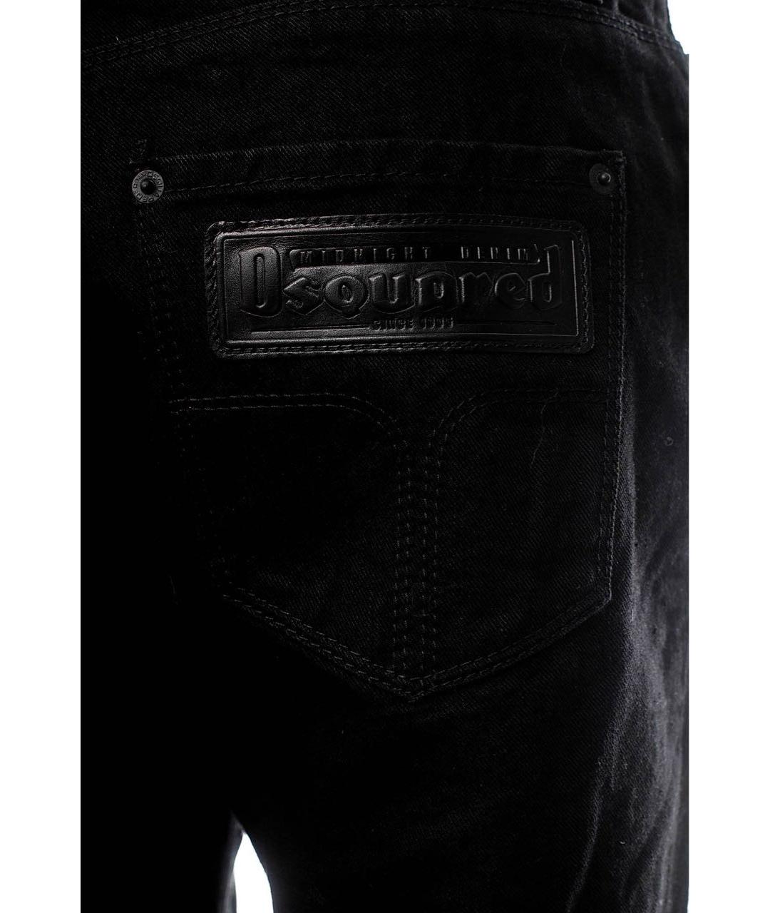 DSQUARED2 Черные хлопковые прямые джинсы, фото 8