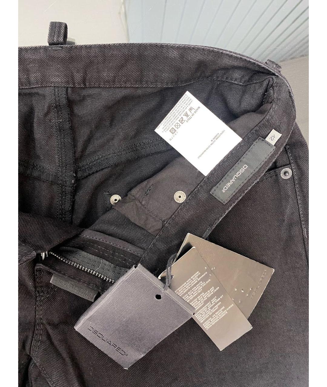 DSQUARED2 Черные хлопковые прямые джинсы, фото 3