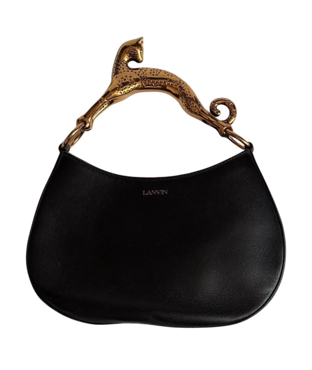 LANVIN Черная кожаная сумка с короткими ручками, фото 1