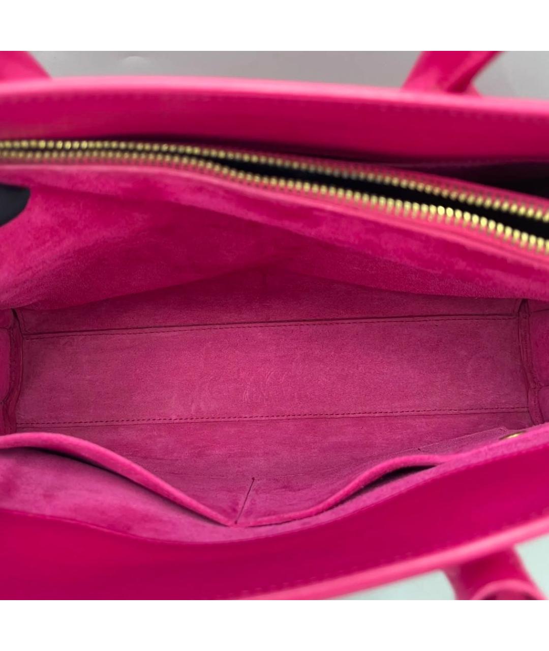 SAINT LAURENT Розовая кожаная сумка тоут, фото 4