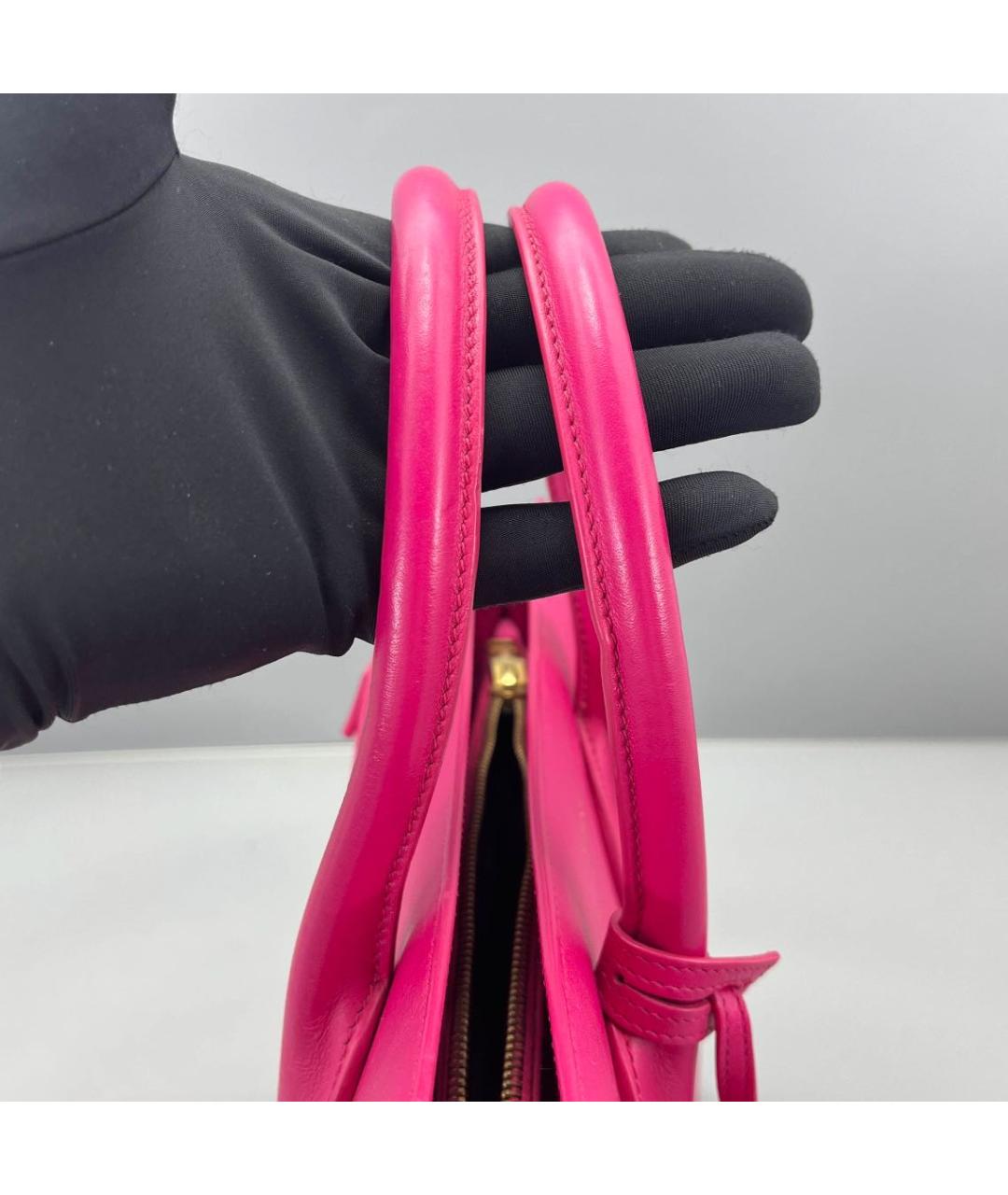 SAINT LAURENT Розовая кожаная сумка тоут, фото 6