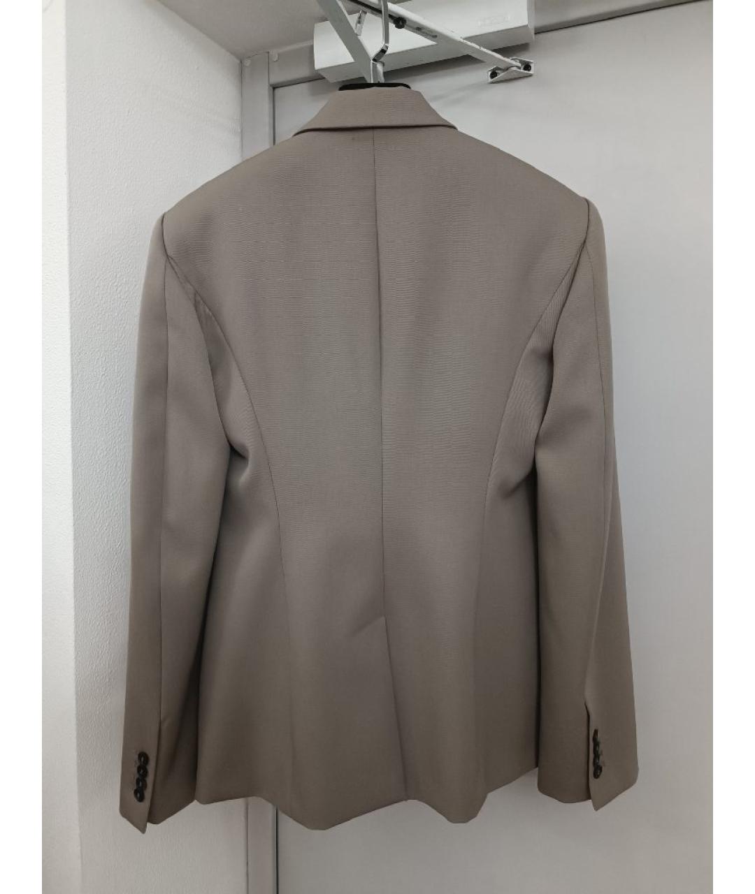 THE ATTICO Бежевый шерстяной костюм с брюками, фото 3