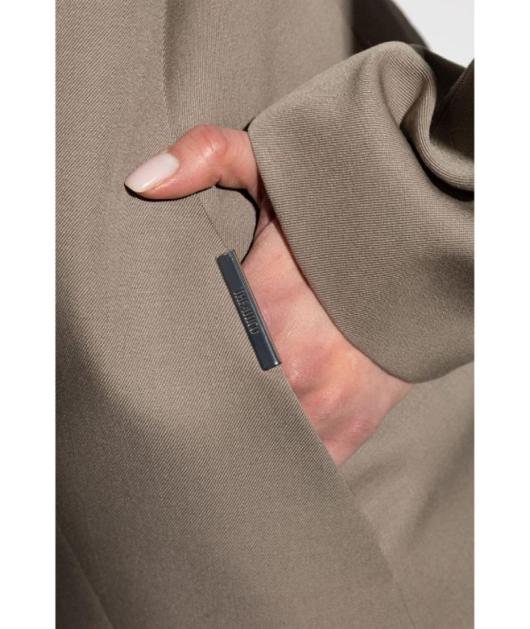 THE ATTICO Бежевый шерстяной костюм с брюками, фото 6