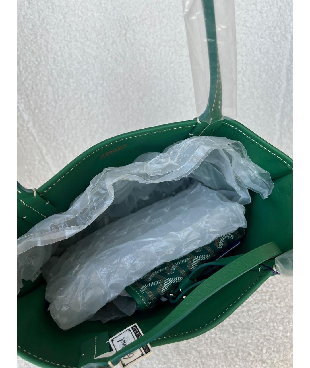 GOYARD Зеленая сумка с короткими ручками, фото 4