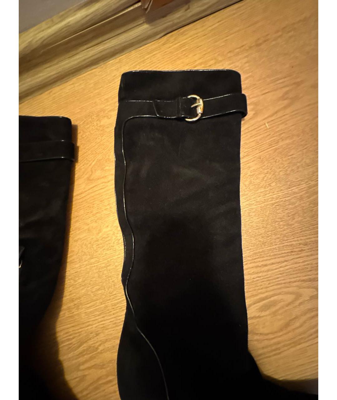 GUCCI Черные замшевые сапоги, фото 5