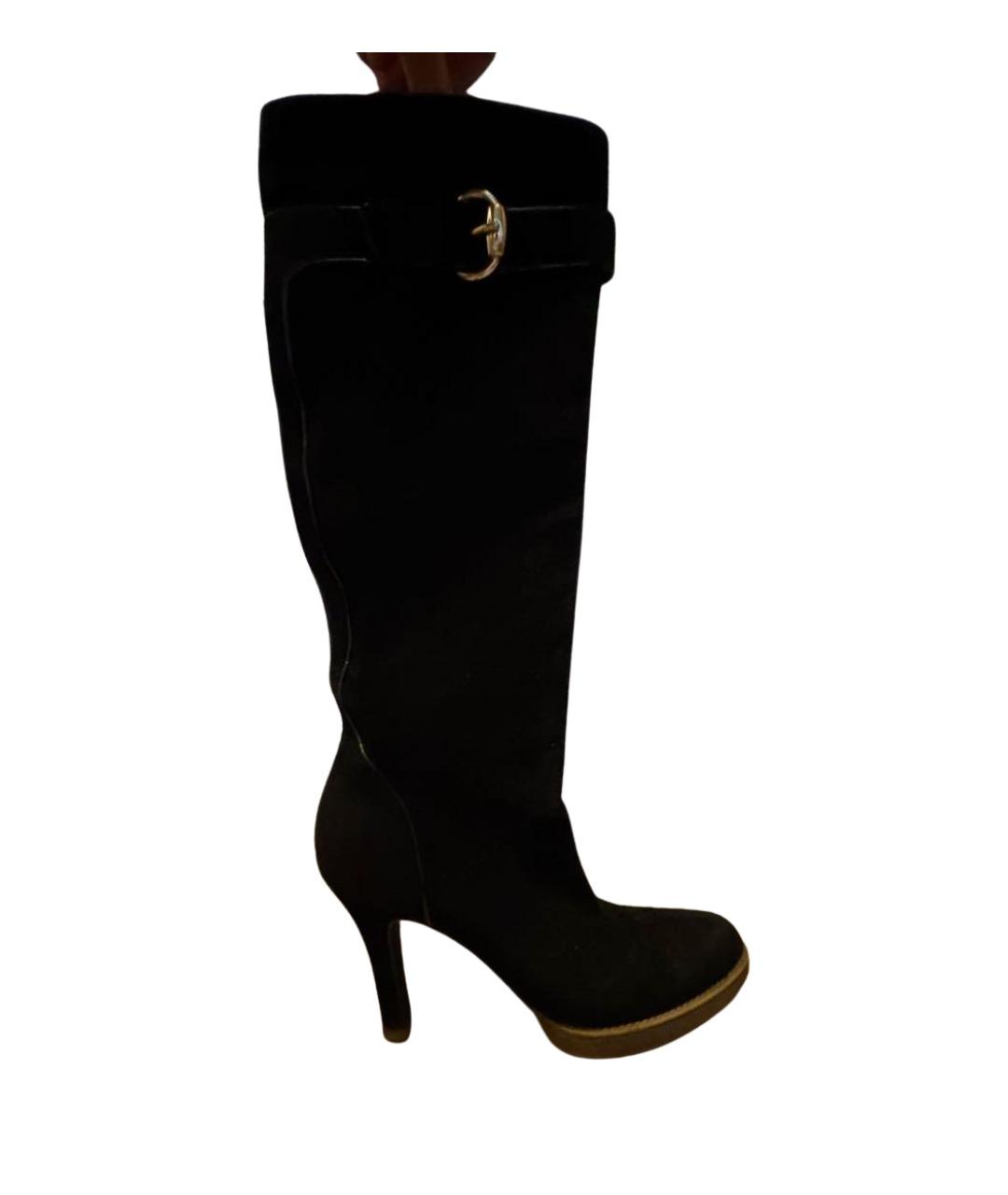 GUCCI Черные замшевые сапоги, фото 9