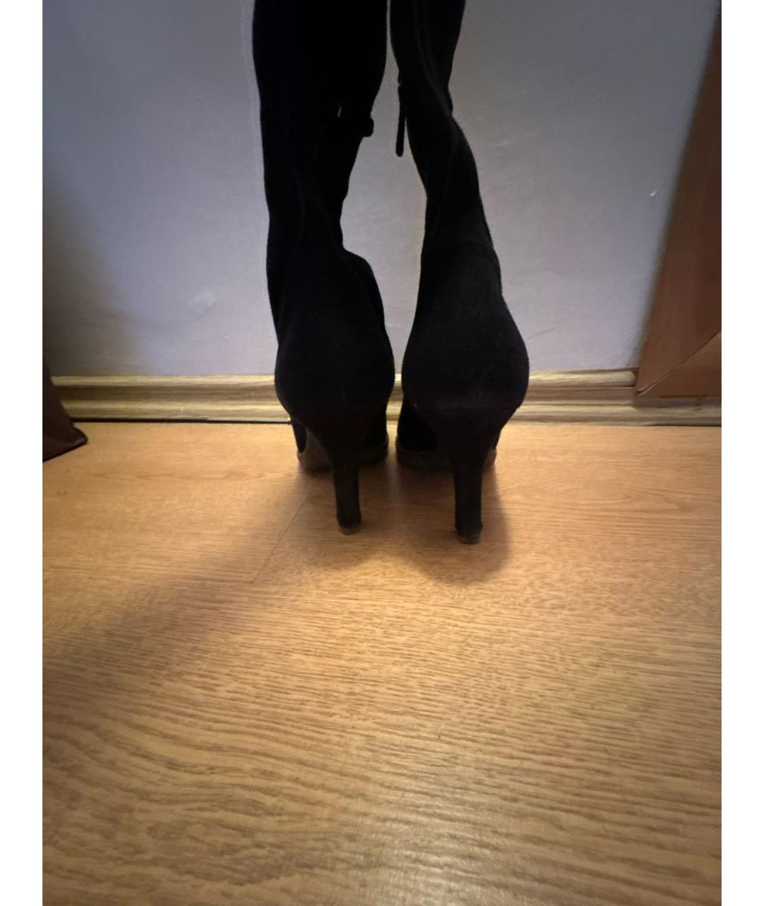 GUCCI Черные замшевые сапоги, фото 4