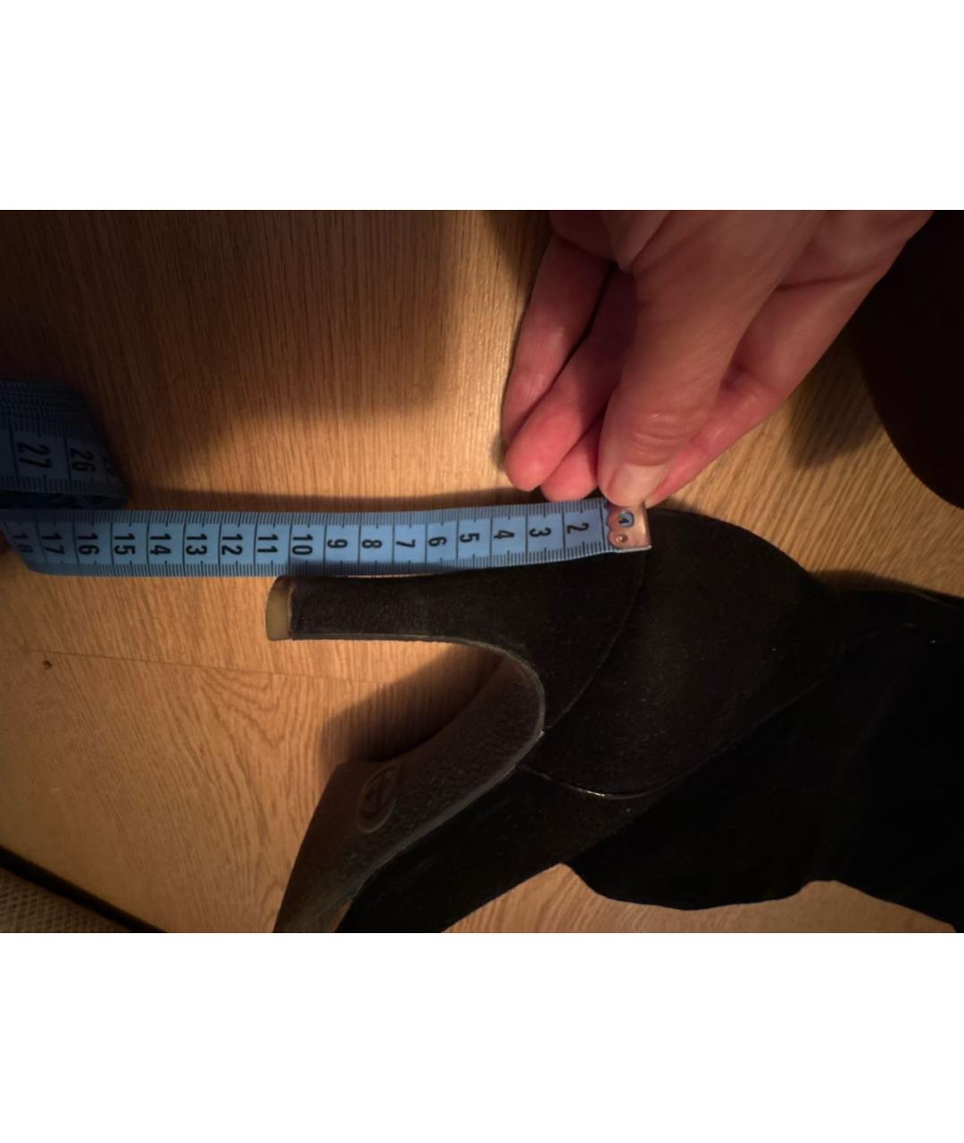 GUCCI Черные замшевые сапоги, фото 7