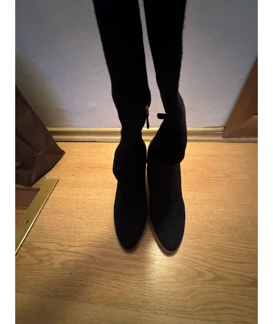 GUCCI Черные замшевые сапоги, фото 2