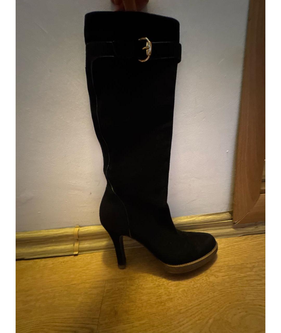 GUCCI Черные замшевые сапоги, фото 8